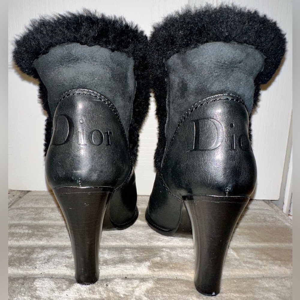 Dior Leather/Fur Ankle Boots